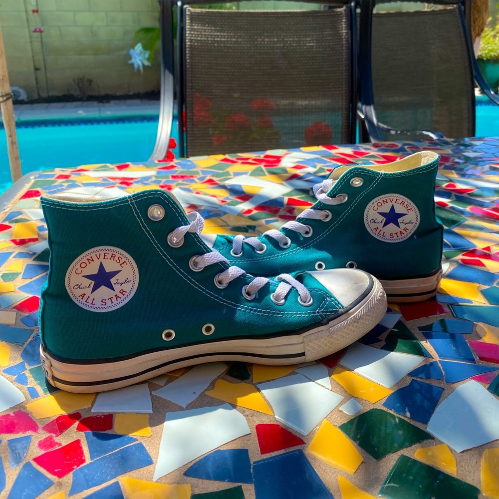 Teal Converse High Tops 💙